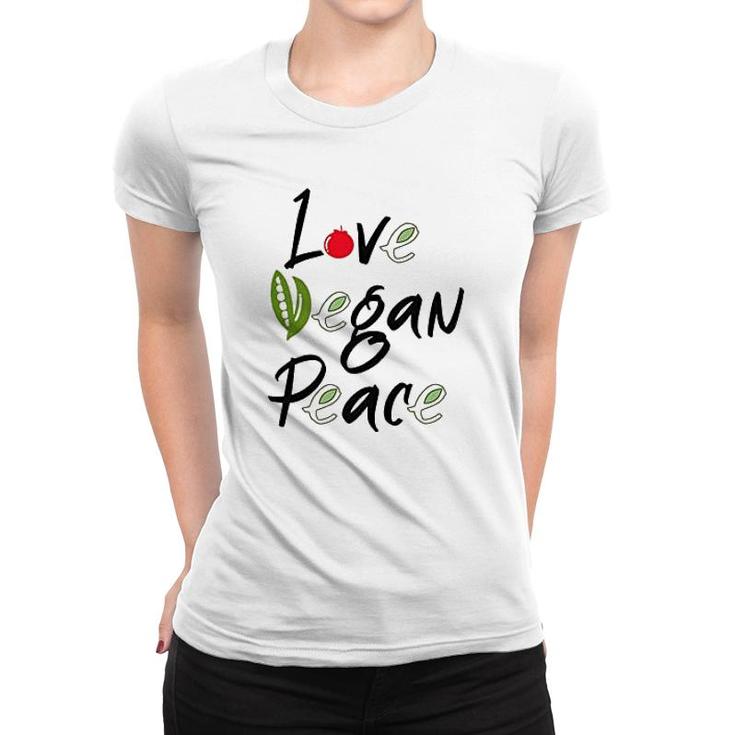 Vegan Power Love Vegan Peace Women T-shirt