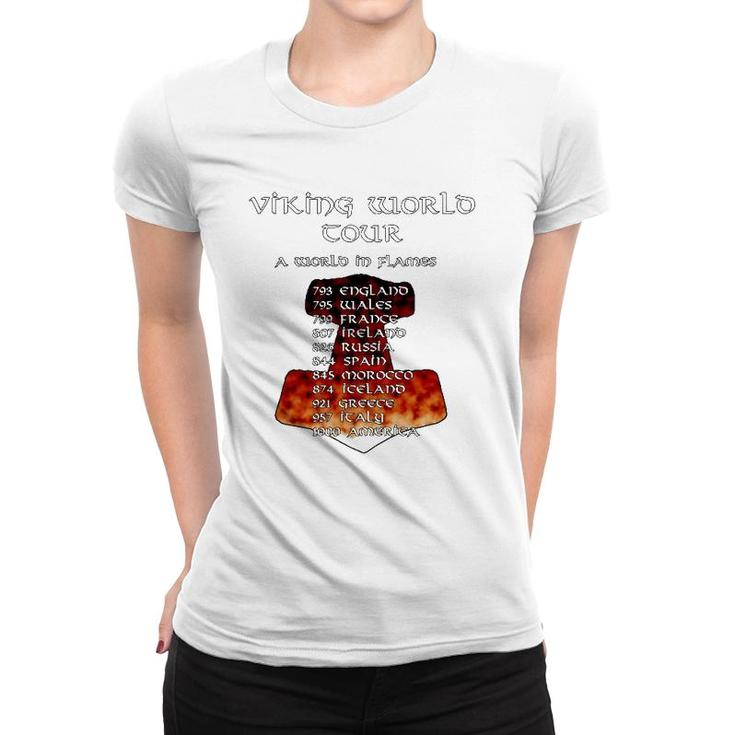 Viking World Tour  Funny Pagan Back Print Women T-shirt