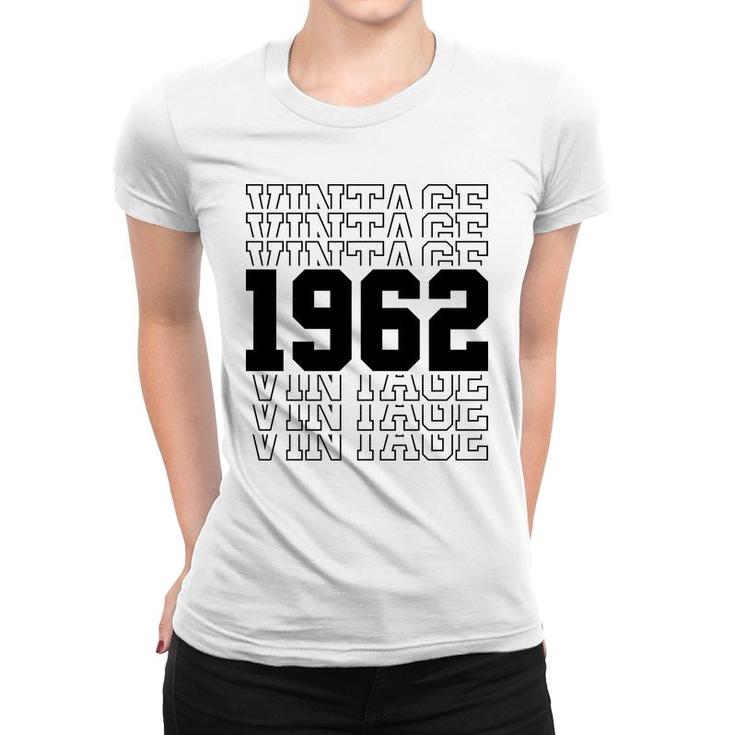 Vintage 1962 Black Happy 60Th Birthday Idea Women T-shirt