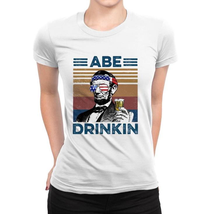 Vintage Abe Drinkin 4Th July Women T-shirt