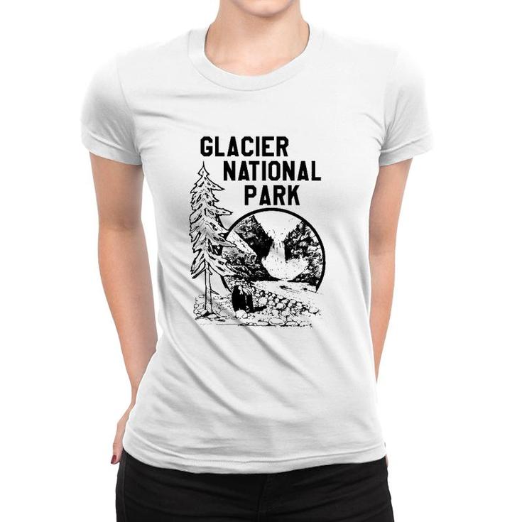Vintage Glacier National Park Camping Women T-shirt