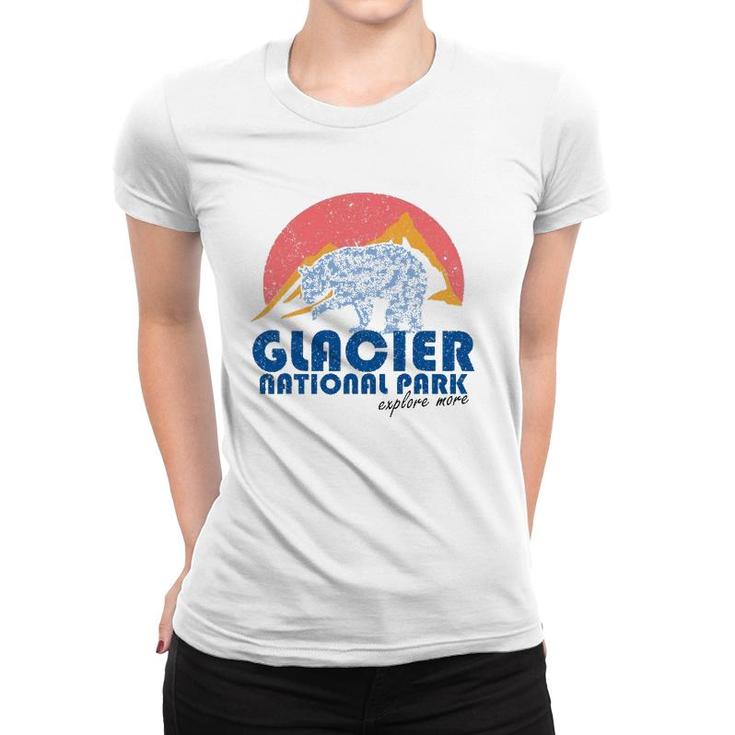 Vintage Glacier National Park Retro Montana Women T-shirt
