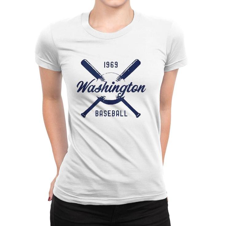 Vintage-Look Distressed Washington 1969 Baseball Usa  Women T-shirt