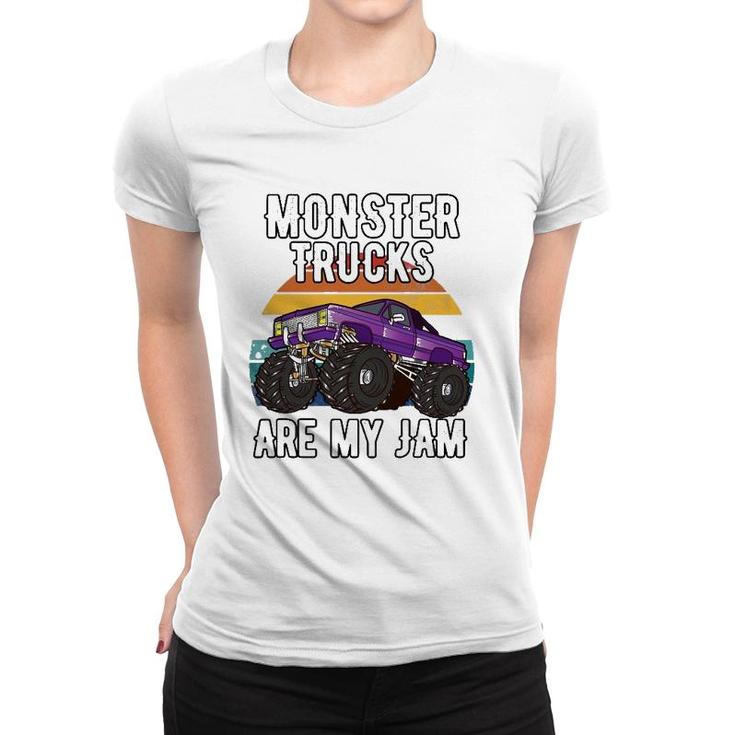 Vintage Monster Truck Are My Jam Boys Girls Birthday Gift Women T-shirt