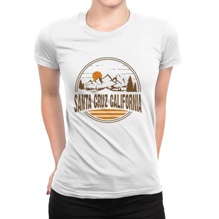Vintage Santa Cruz California Mountain Hiking Souvenir Print  Women T-shirt