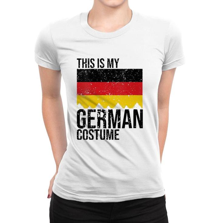 Vintage This Is My German Flag Costume  For Halloween V-Neck Women T-shirt