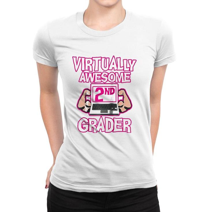 Virtually Awesome Second Grader Back To School Girl Raglan Baseball Tee Women T-shirt