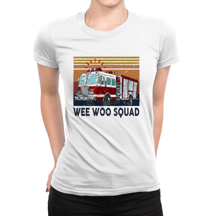 Wee Woo Squad Fire Truck Firefighter Vintage Women T-shirt