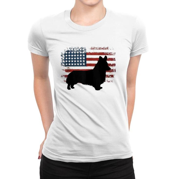 Welsh Corgi American Flag 4Th Of July Dog Patriotic  Women T-shirt