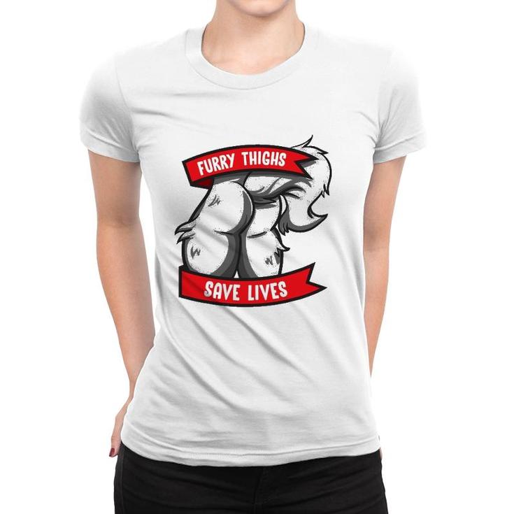 Wolf Furry Thighs Save Lives Proud Furry Pride Fandom Women T-shirt