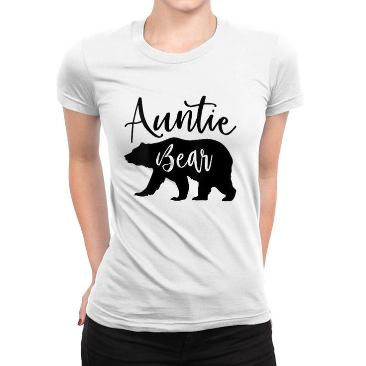 Womens Auntie Bear Mother's Day Gift V-Neck Women T-shirt