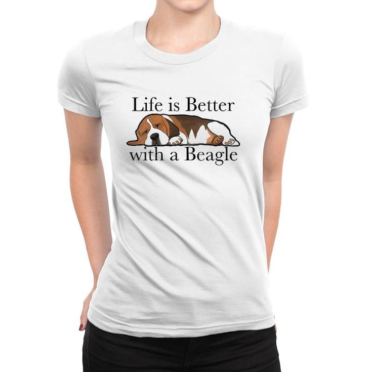 Womens Beagle Dog Lover Funny Slogan Beagles V-Neck Women T-shirt