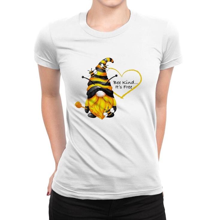Womens Bee Kind Inspirational Gnome Women T-shirt