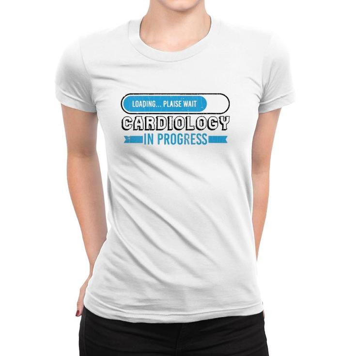 Womens Cardiology Funny Cardiologist In Progress Graphic V-Neck Women T-shirt