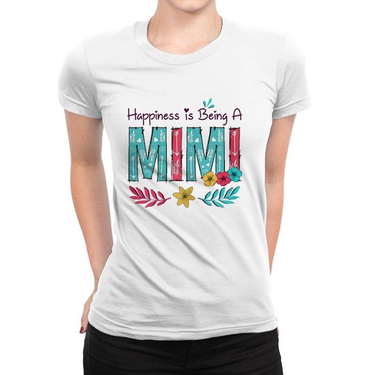 Womens Happiness Is Being A Mimi Mother's Day Gift Grandma Women T-shirt