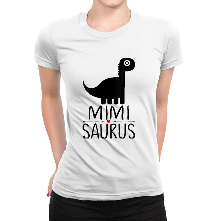 Womens Mimi Saurus Dinosaur Family Matching Dino Pajama For Women V-Neck Women T-shirt
