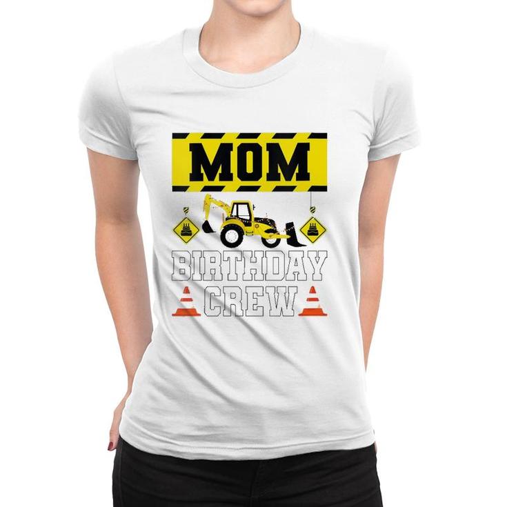 Womens Mom Birthday Crew  For Women Construction Crew Birthday V-Neck Women T-shirt