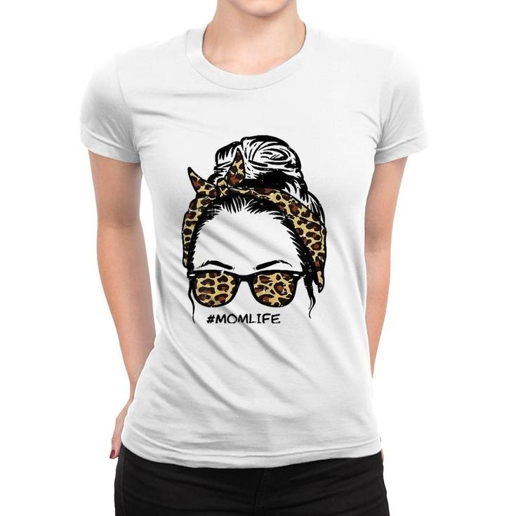 Womens Mom Life Woman Leopard Bandana Sunglasses Mother's Day Women Women T-shirt