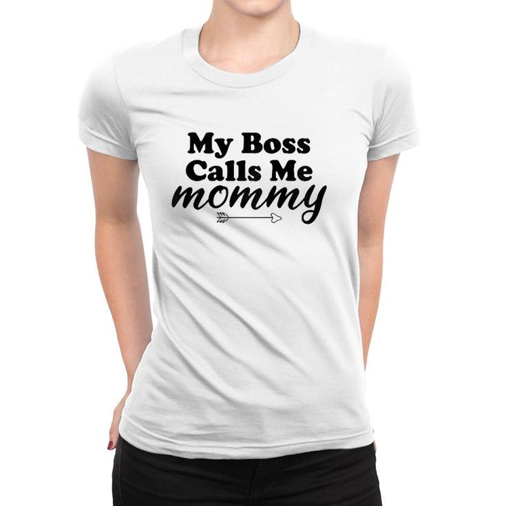Womens My Boss Calls Me Mommy Mother Funny Mom Raglan Baseball Tee Women T-shirt