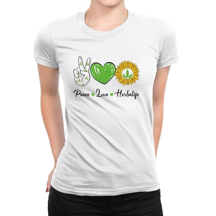 Womens Peace Love Sunshine Herbalifes Sunflower Essential V-Neck Women T-shirt