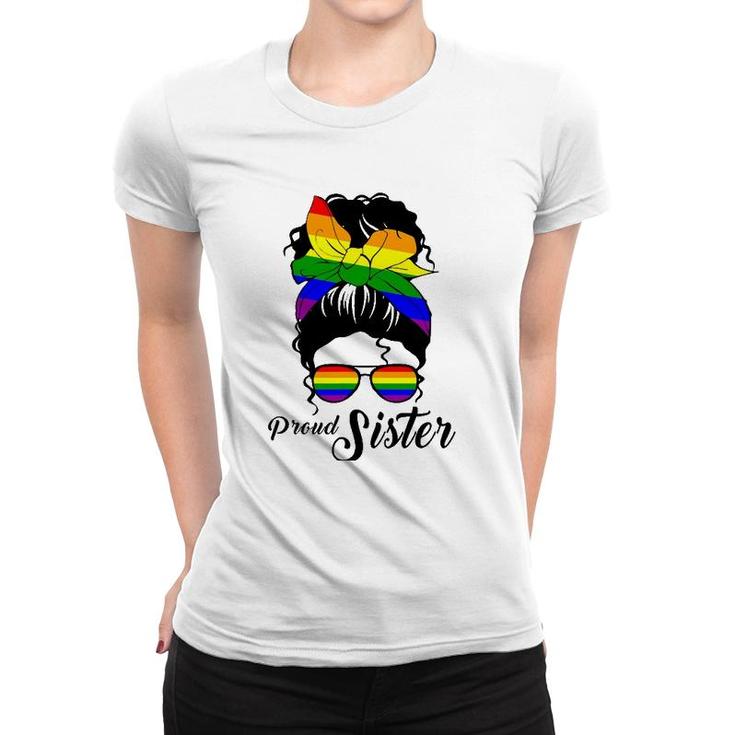 Womens Proud Sister  -Day Gay Pride Lgbt-Q Sister Women T-shirt