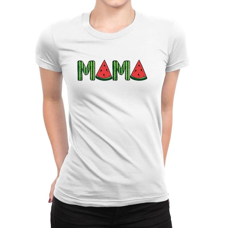 Womens Summer Vacation Mama Watermelon Gift Mothers Day Women T-shirt