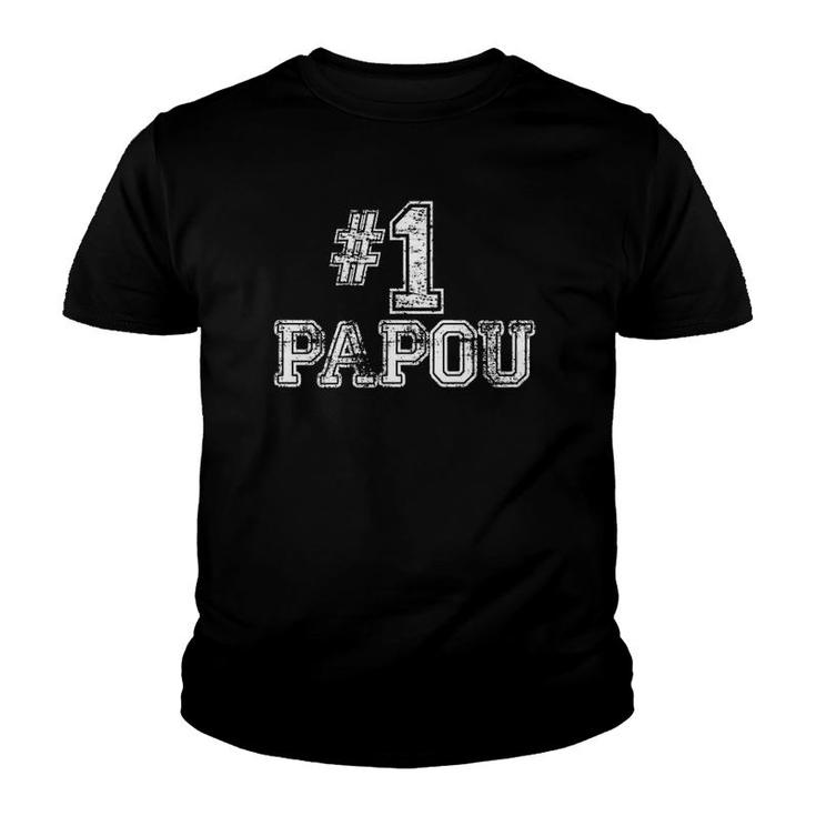 1 Papou Number One Sports Father's Day Gift Youth T-shirt