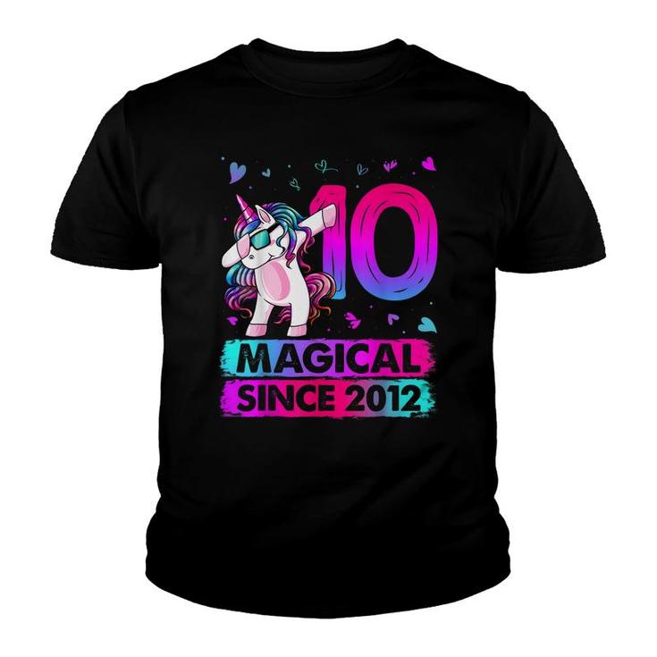 10 Year Old Unicorn Dabbing 10Th Birthday Girl Unicorn Party  Youth T-shirt