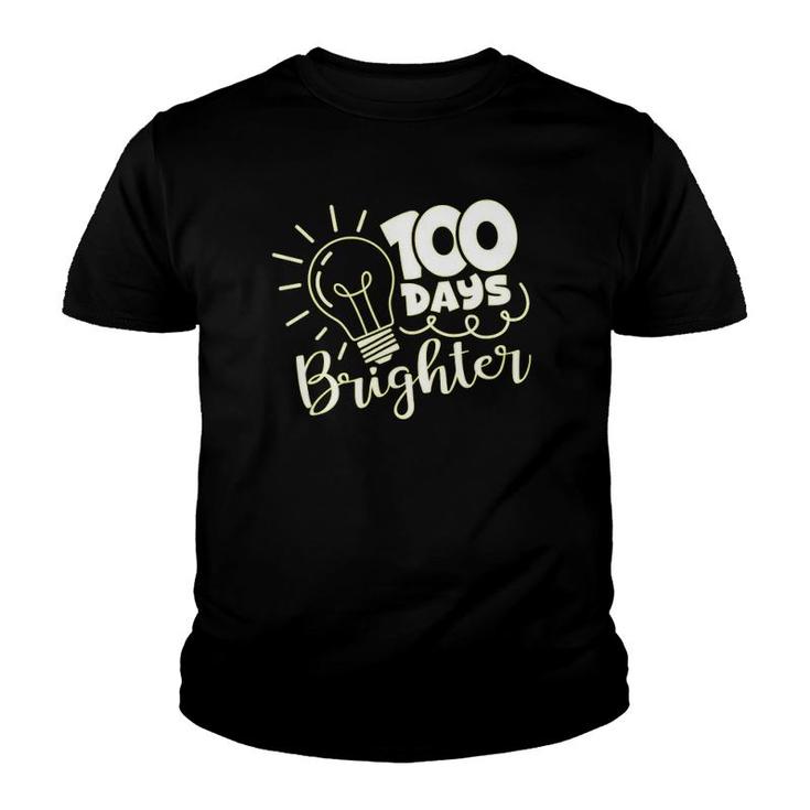 100 Days Brighter 100Th Day Of Kindergarten School Youth T-shirt