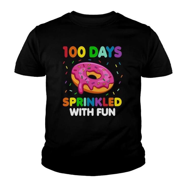 100 Days Of School Sprinkled With Fun Donut Teacher Student Youth T-shirt