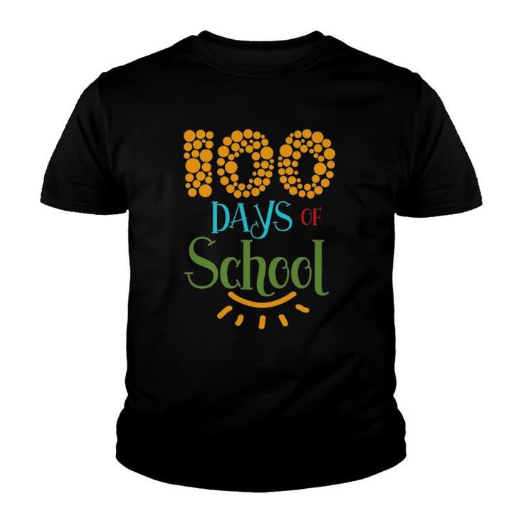100 Days Of School With 100 Circle Dots Youth T-shirt