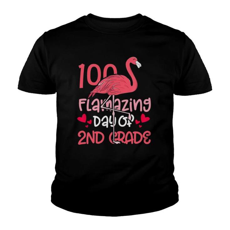 100 Flamazing Days Of 2Nd Grade Flamingo 100Th Day Teachers Youth T-shirt