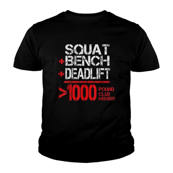 1000 Pound Club Member Powerlifting Youth T-shirt