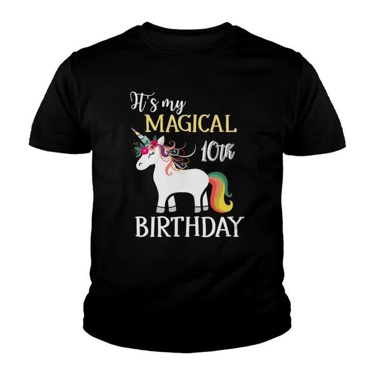 10Th Birthday 10 Years Old Unicorn Magical Youth T-shirt