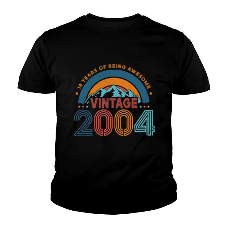 18 Years Old Retro 80S Style 18Th Birthday Born In 2004  Youth T-shirt