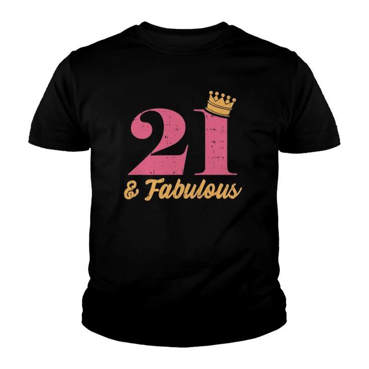 21 And Fabulous 21St Birthday Party Born 2000 Gift Women  Youth T-shirt