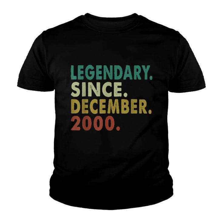 21 Years Old Legendary Since December 2000 21St Birthday  Youth T-shirt