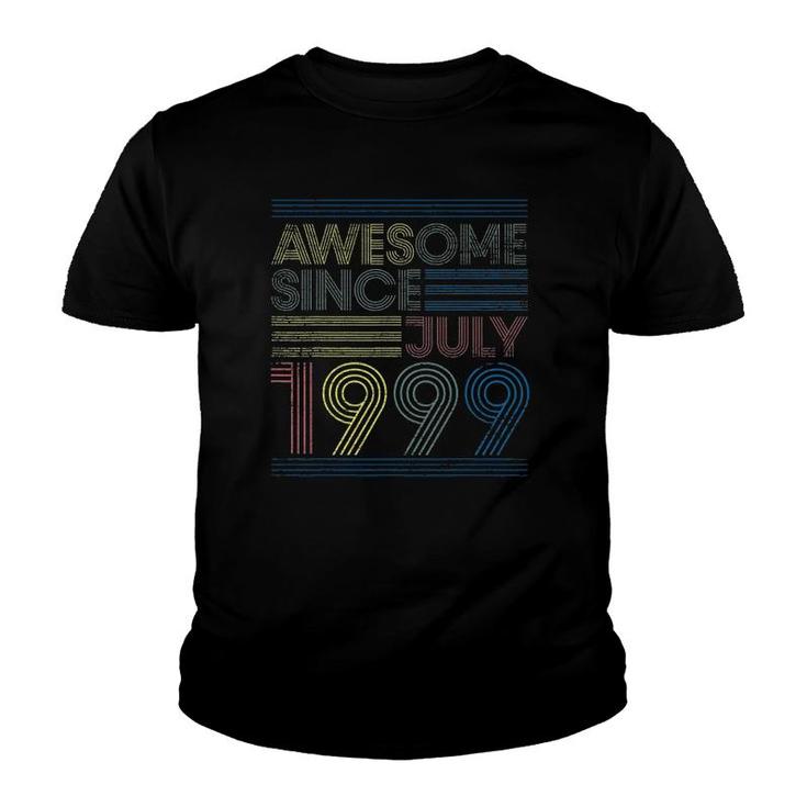 22Nd Birthday Gifts Vintage - Awesome Since July 1999 Ver2 Youth T-shirt