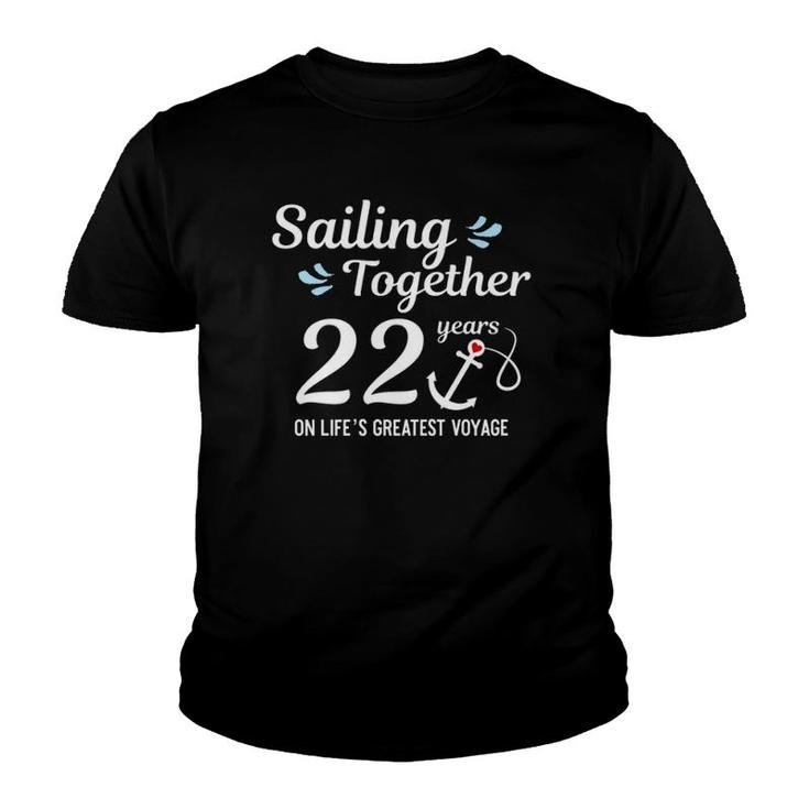 22Nd Wedding Anniversary Cruise Couple Cruising Youth T-shirt