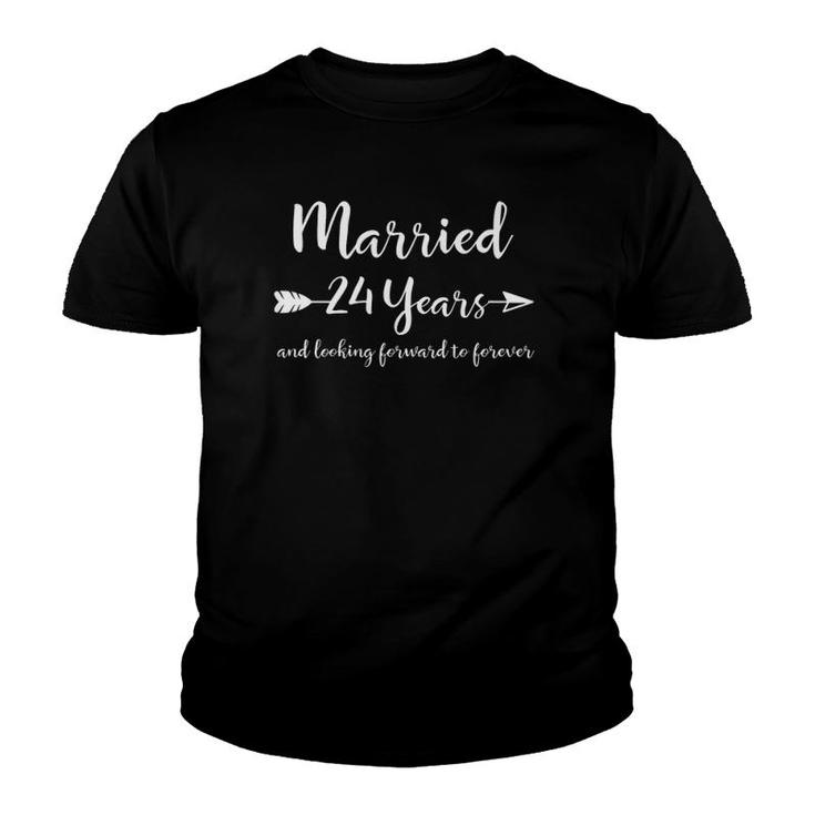 24Th Wedding Anniversary Gift For Him Her Couples Youth T-shirt