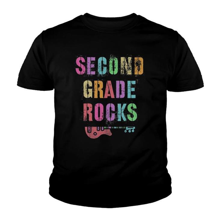 2Nd Grade Rocks Student Teacher Team Second Grader Rockstar Youth T-shirt