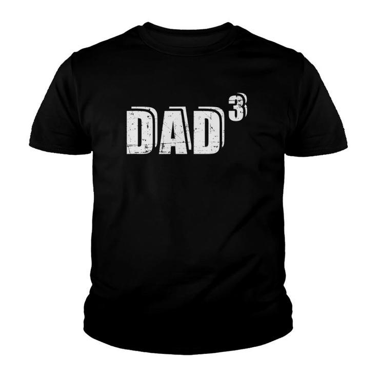 3Rd Third Time Dad Father Of 3 Kids Baby Announcement Youth T-shirt