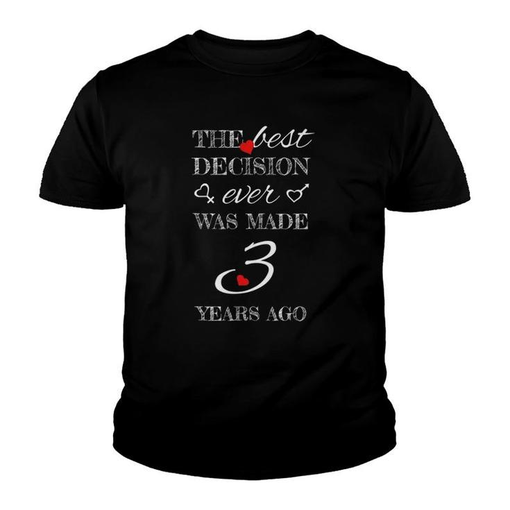 3Rd Wedding Anniversary - For Married Couples Youth T-shirt