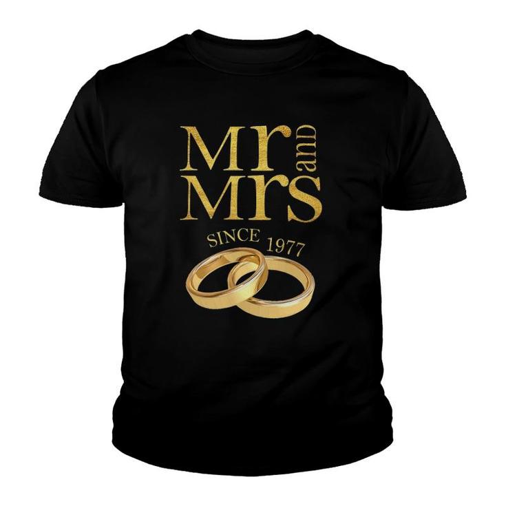 44Th Wedding Anniversary Gift Mr & Mrs Since 1977 Couple Youth T-shirt