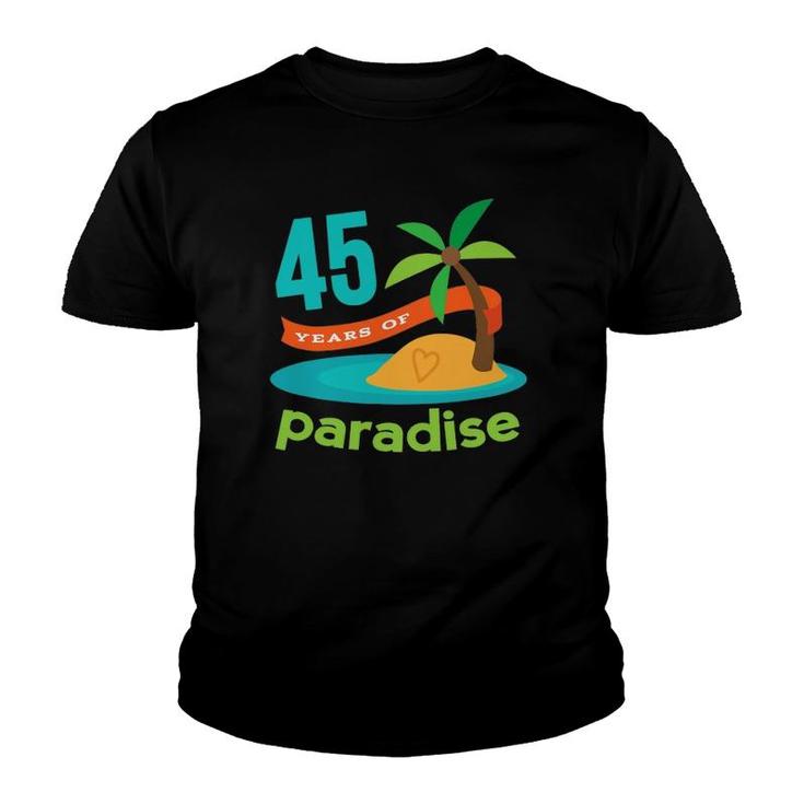 45Th Anniversary Couples Tropical Hawaiian Party Youth T-shirt