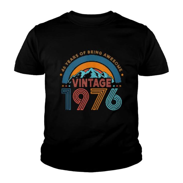 46 Years Old Retro 80S Style 46Th Birthday Born In 1976  Youth T-shirt
