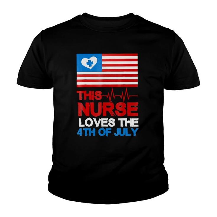 4Th Of July  Cool Nurse American Flaggift Youth T-shirt