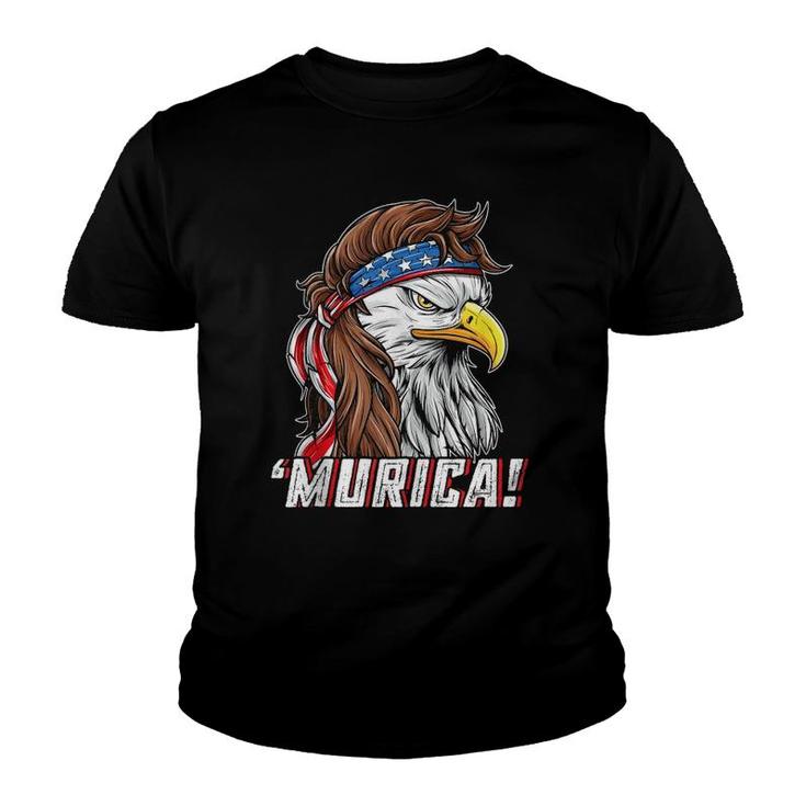 4Th Of July Eagle Mullet Murica American Flag Usa Merica  Youth T-shirt