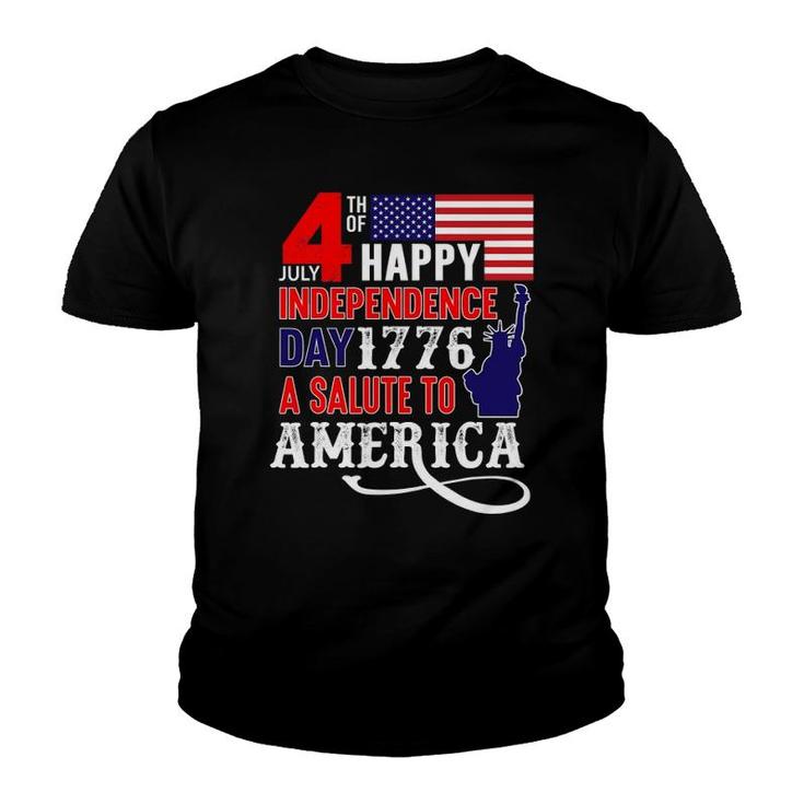 4Th Of July Happy Independence Day 1776 - Independence Day Youth T-shirt