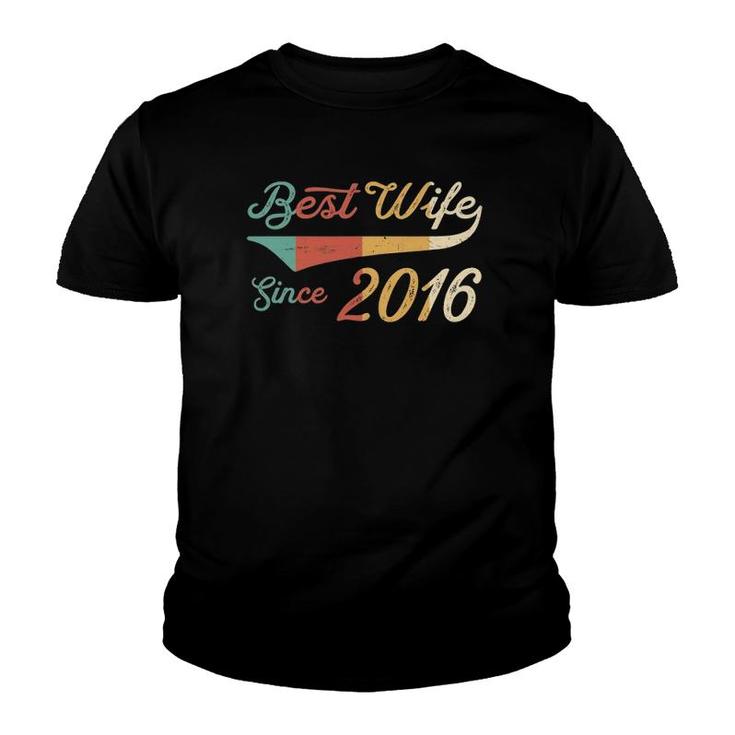 5 Year Wedding Anniversary Gift Her Best Wife Since 2016 Ver2 Youth T-shirt